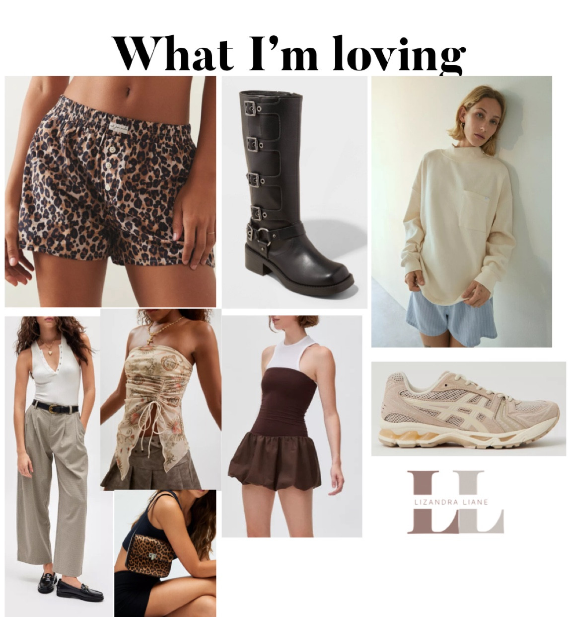 Fashion I’m loving, trending, leopard print, mini skirt, sweaters, pants, chocolate browns, warm fall season tones, fall style, fall fashion, boots, boxer shorts, sneakers 

#LTKFindsUnder50 #LTKFindsUnder100 #LTKStyleTip