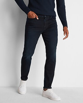 Athletic Tapered Slim Dark Wash Supersoft Jeans | Express