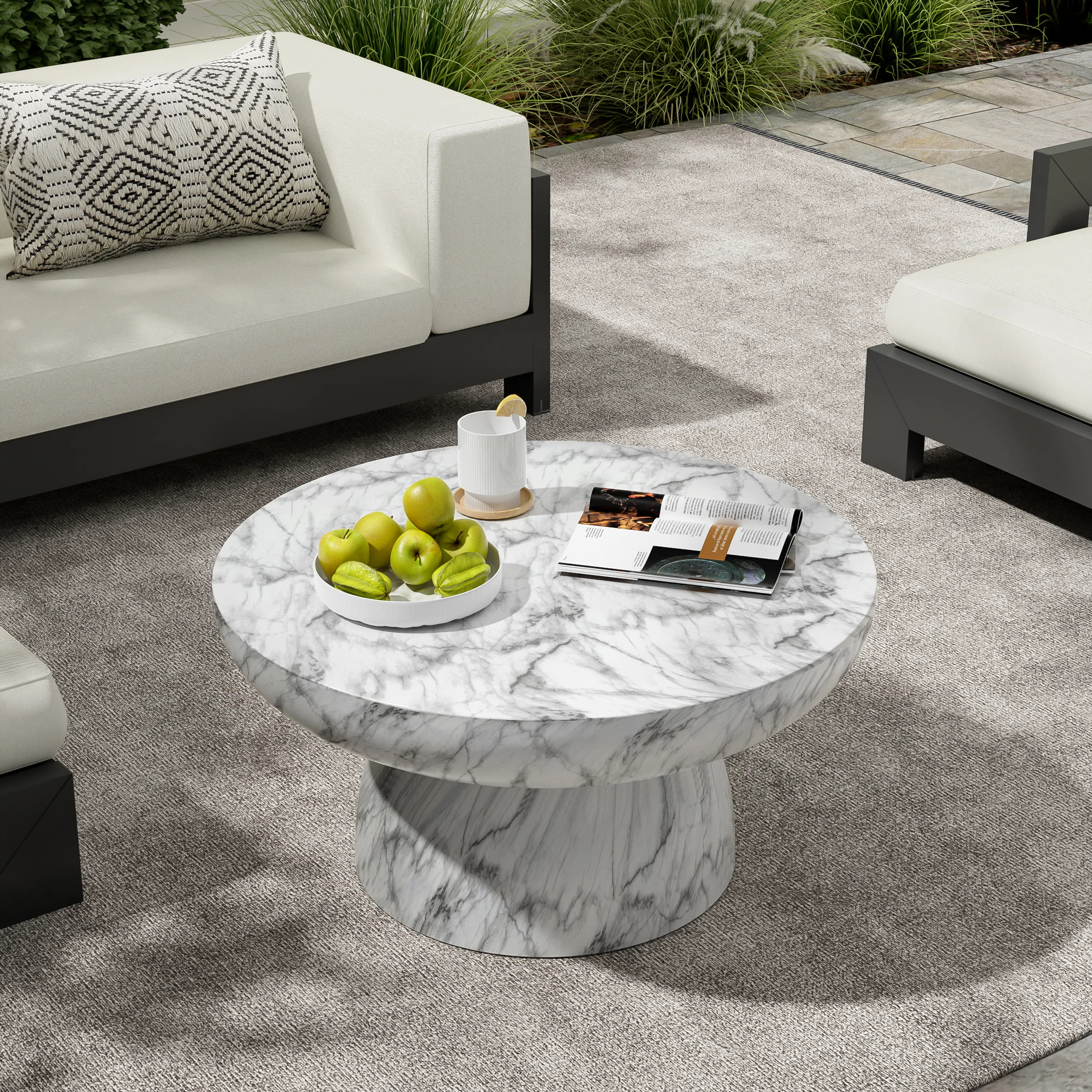 Rey Patio Round Magnesium Oxide Coffee Table | Wayfair North America