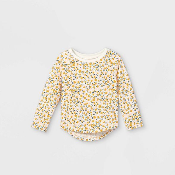 Toddler Girls' Floral Long Sleeve T-Shirt - Cat & Jack™ Cream | Target