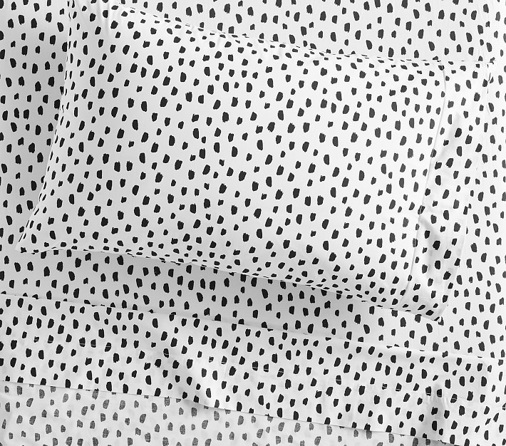 Brushstroke Dot Organic Sheet Set & Pillowcases | Pottery Barn Kids