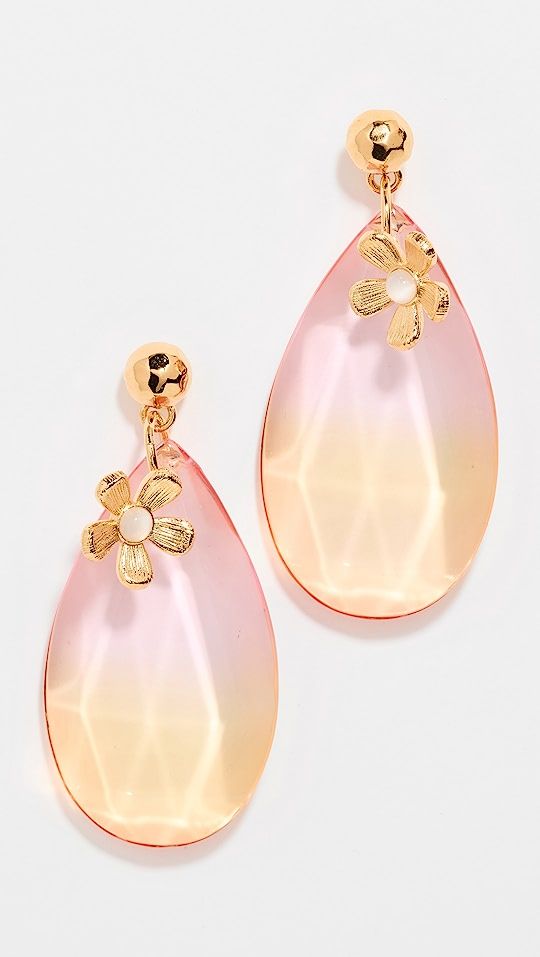 Degrade Plexi Crystal Flower Clasp Earrings | Shopbop