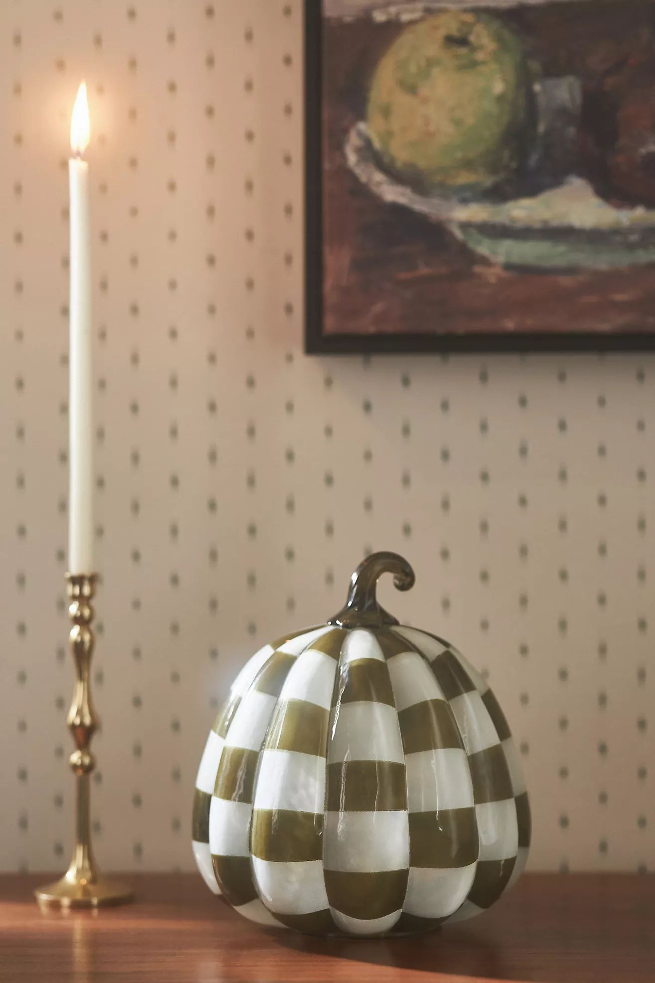 Checkered Glass Pumpkin Decorative Object | Anthropologie (US)