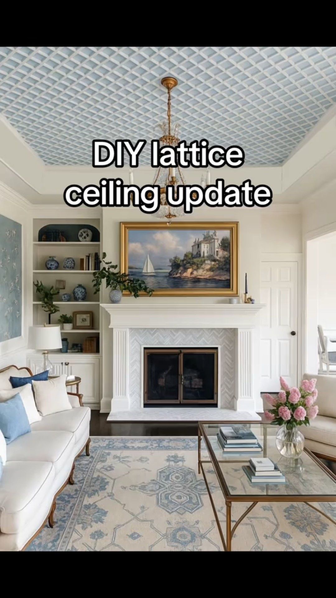 #diy #diylatticeceiling #bridgertonlivingroom #diymolding #ceiling

#LTKHome