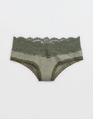 Aerie Cotton Eyelash Lace Cheeky Underwear | American Eagle Outfitters (US & CA)