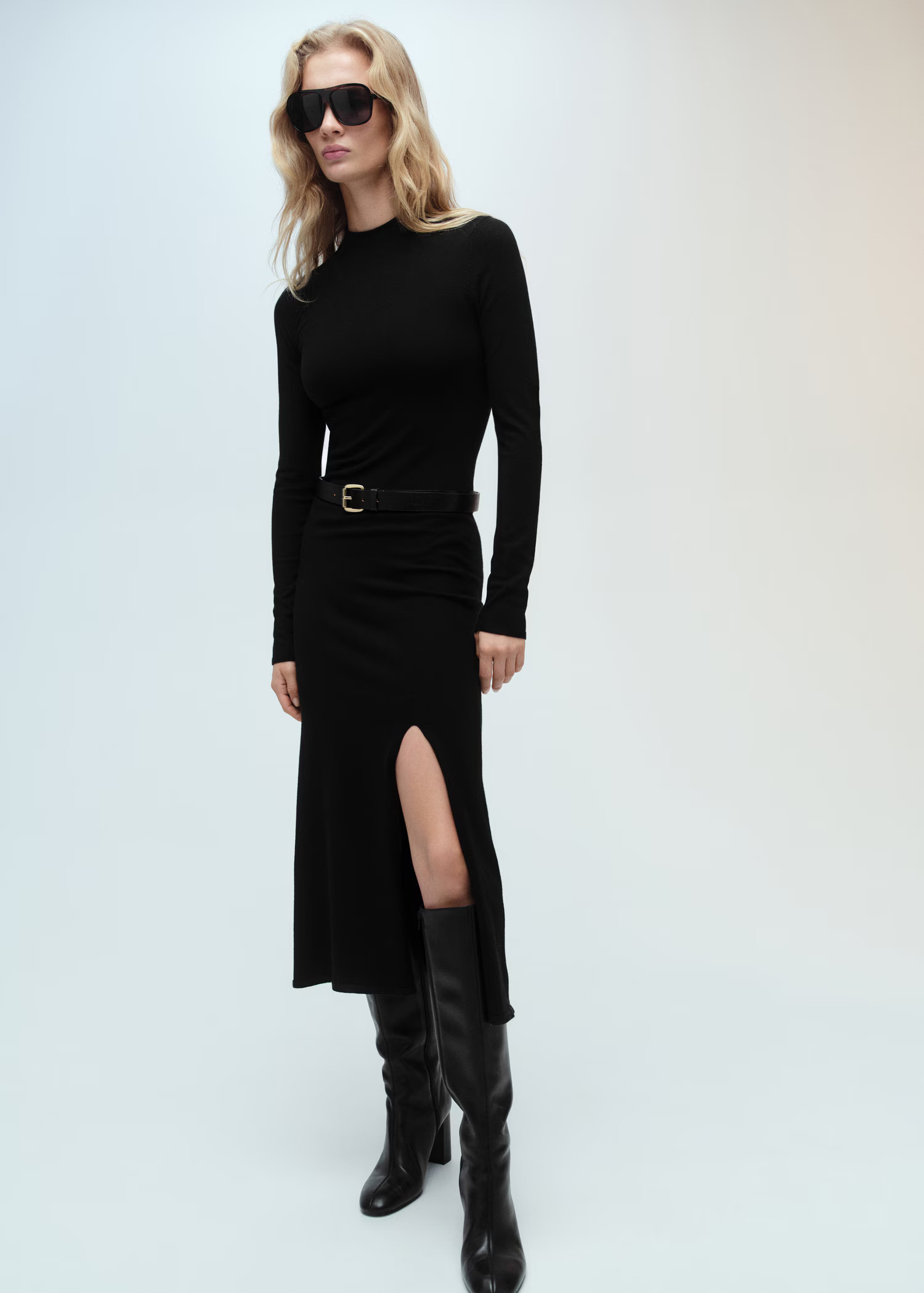 Side slit knit dress - Women | MANGO USA | Mango (US/MX/AU)