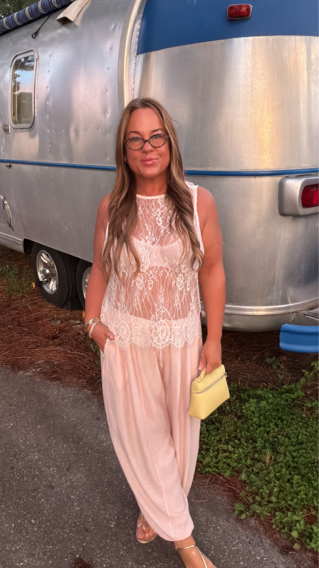 At 57, I dress like I forgot I’m supposed to be aging. 💗

And apparently I forgot a few other “rules” too. 😉

This soft pink look is exactly how I want to dress—easy, feminine, comfortable and a little boho. 🌸

STYLE TIP: keeping everything monochromatic makes the whole outfit feel intentional and elevated. And with a lightweight lace tee and mesh bra.like this… don’t forget the nippy covers. Trust me. 😂

#LTKootd #LTKOver40 #LTKMidsize