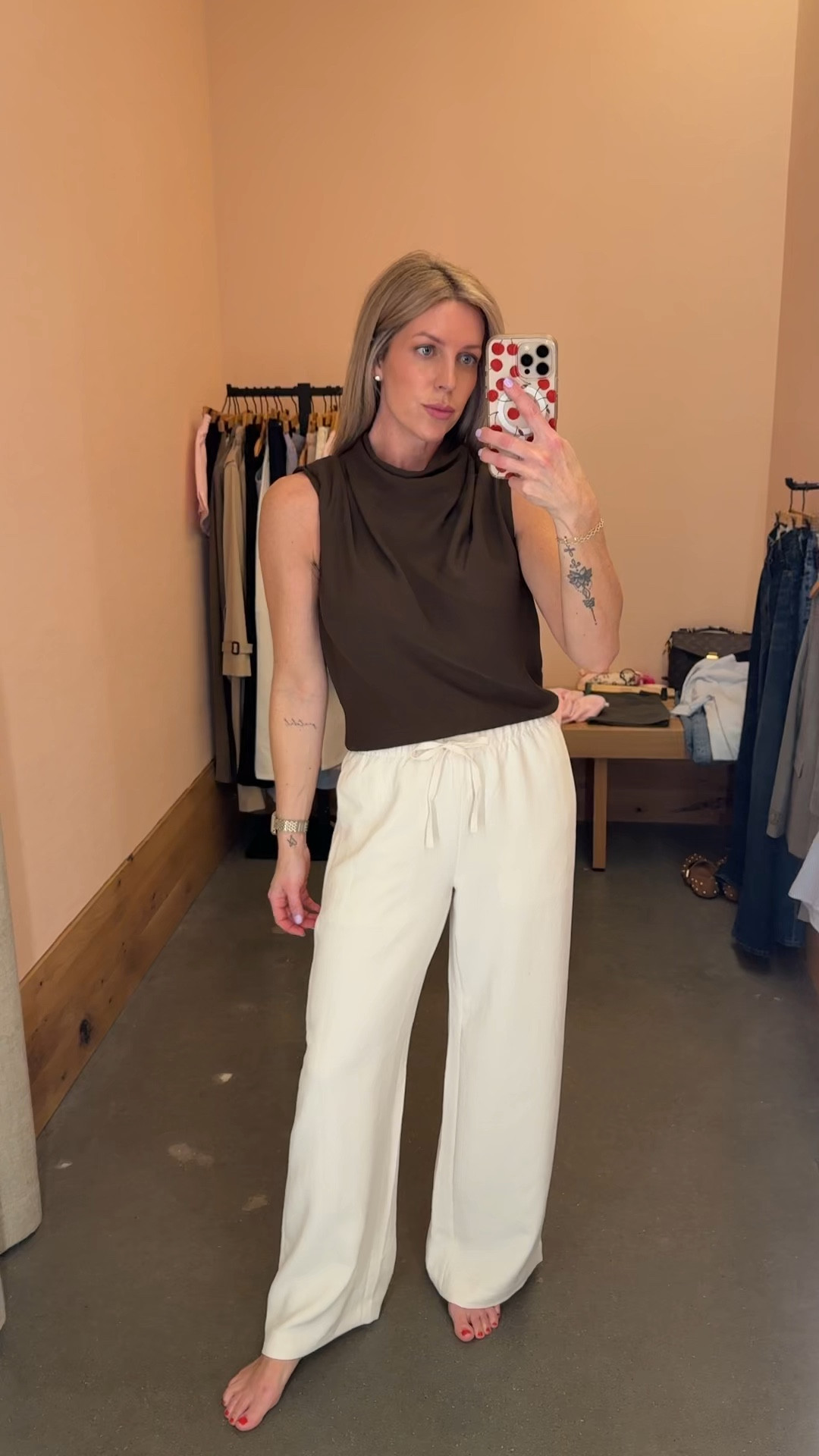 More capsule pieces I brought from @Aritzia This stunning Carter Blouse I got in this rich chocolate and Spring pink color. I paired it with their famous Lodge pants and love how I can throw sandals on for a casual look or heels on and a jacket for date night! 
✨Wearing a XS in the blouse and S in the pants🤩

#LTKTravel #LTKOver40 #LTKWorkwear