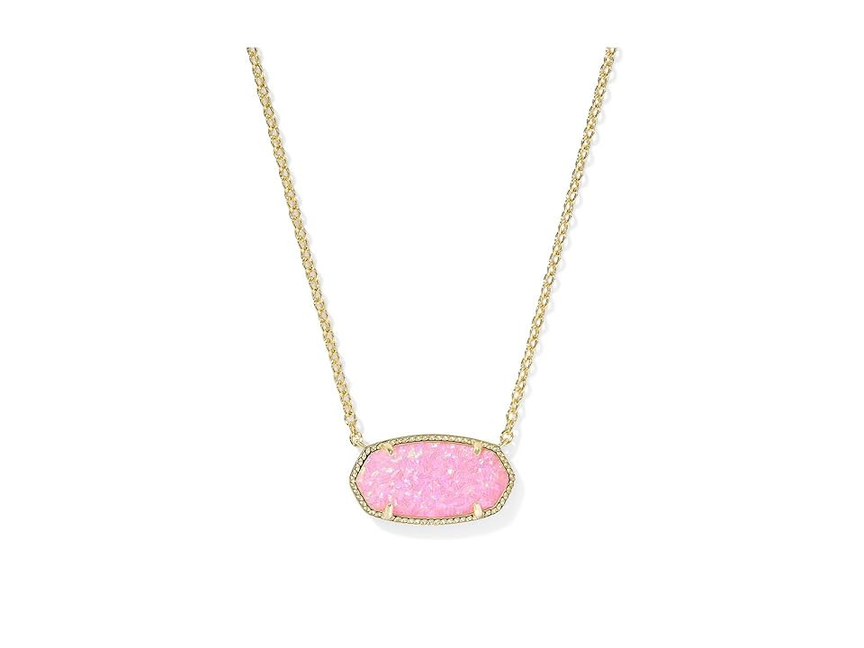 Kendra Scott Elisa Statement Pendant Women's Necklace Women's Necklace Gold Carnation Opal, Brass | Zappos