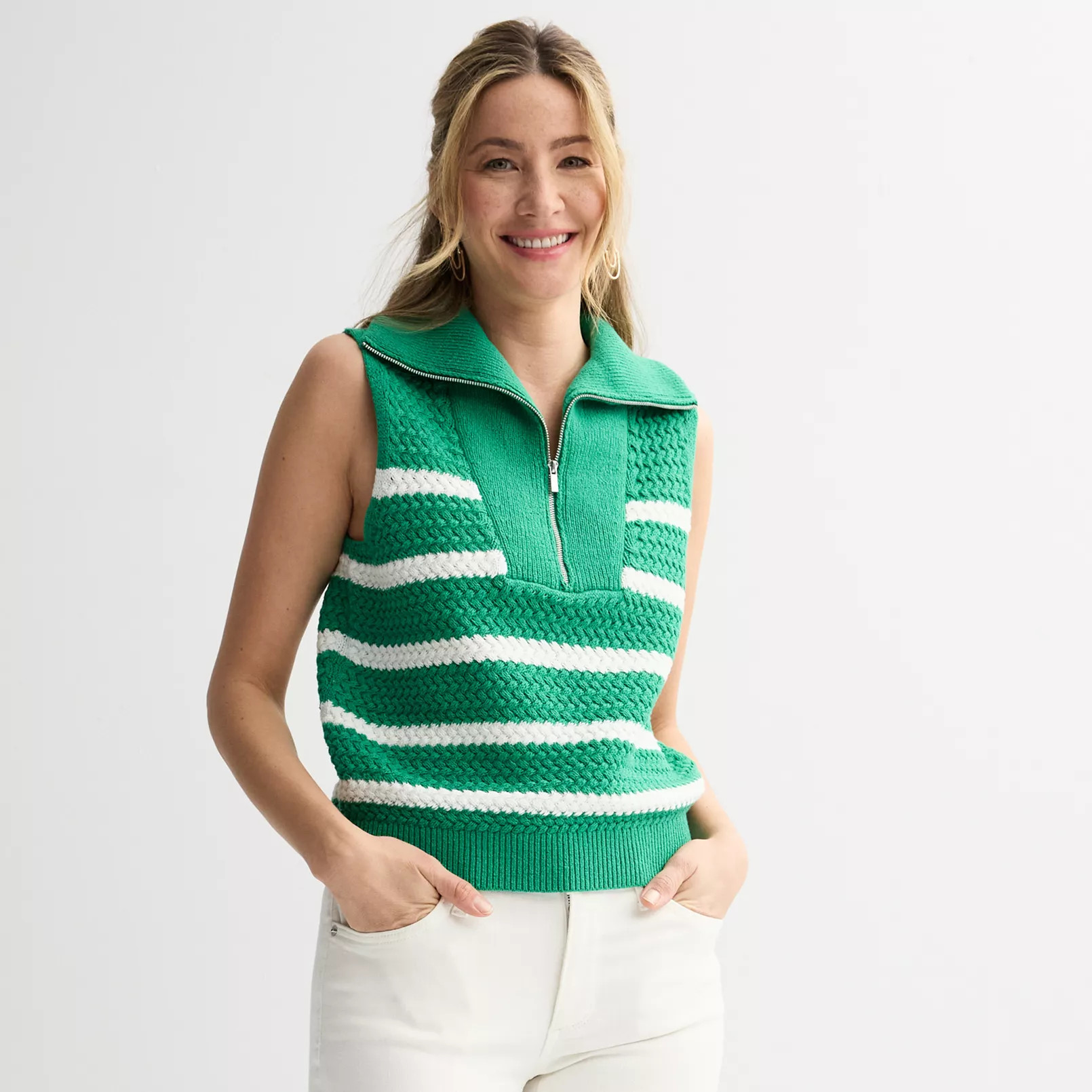 Women's Sonoma Goods For Life® Quarter Zip Sweater Vest | Kohl's