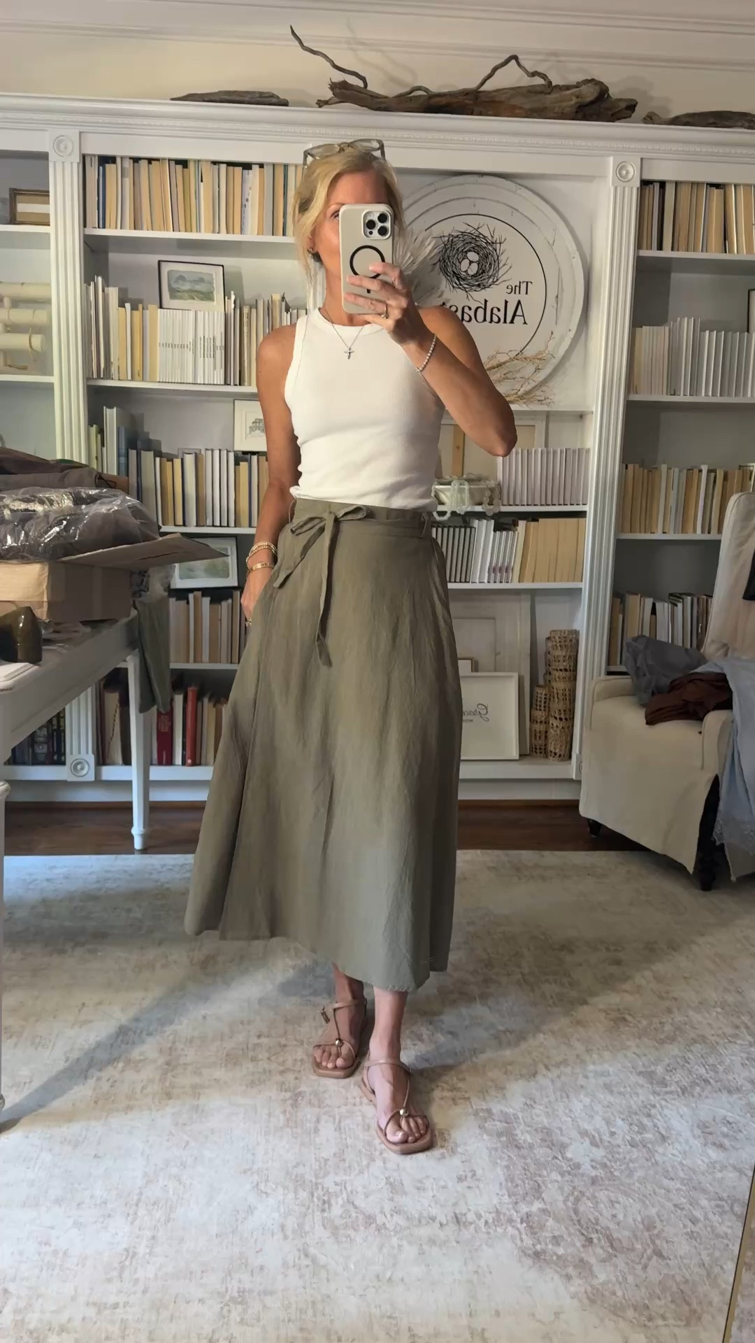 Ootd 
Love throwing on a skirt - such an easy way to dress up a casual look
*my necklace is real but if you want the look I linked a good one

#LTKdayinmylife #LTKgrwm #LTKOver40