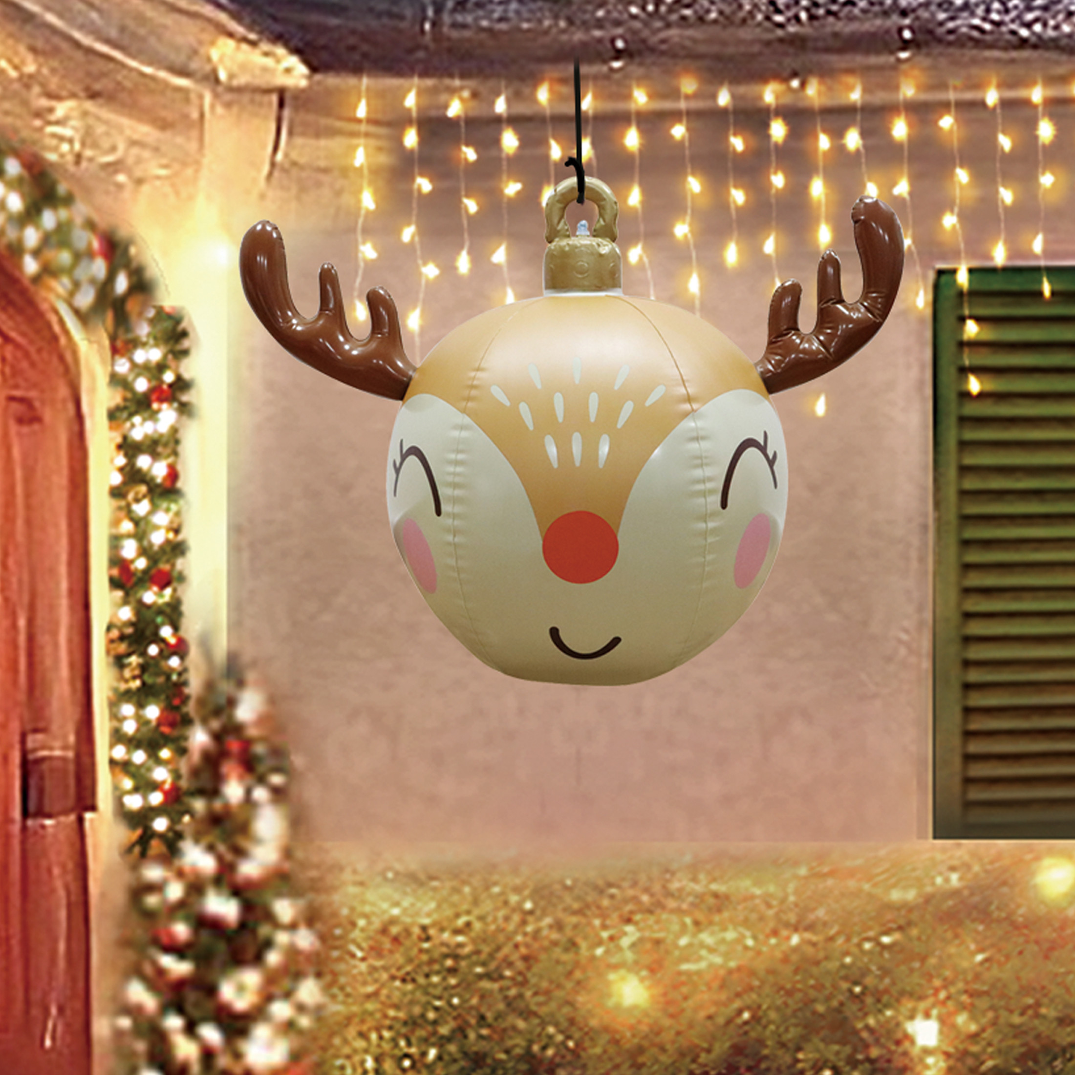 Holiday Time Inflatable Blow-Up Reindeer Ornament, 41in wide - Walmart.com | Walmart (US)