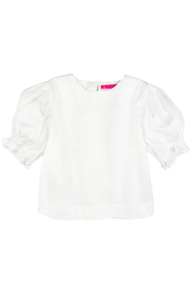 Puff Sleeve Top - White Poplin | Shop BURU
