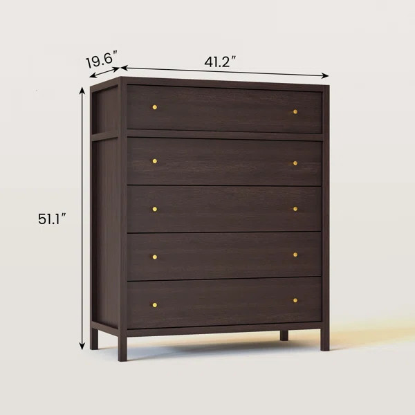 42In Mid-Century Wood Dresser Chest Of Drawers | Wayfair North America