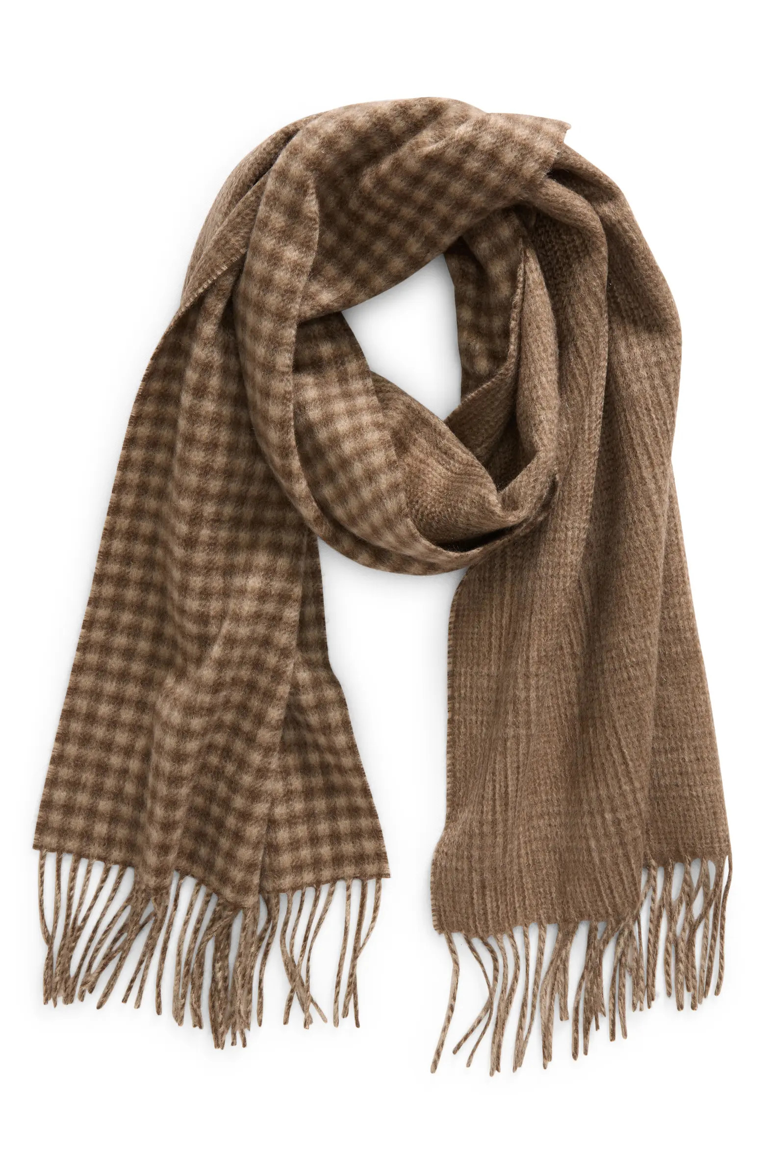 Andrew Stewart Gingham Plaid Cashmere Scarf | Nordstrom | Nordstrom