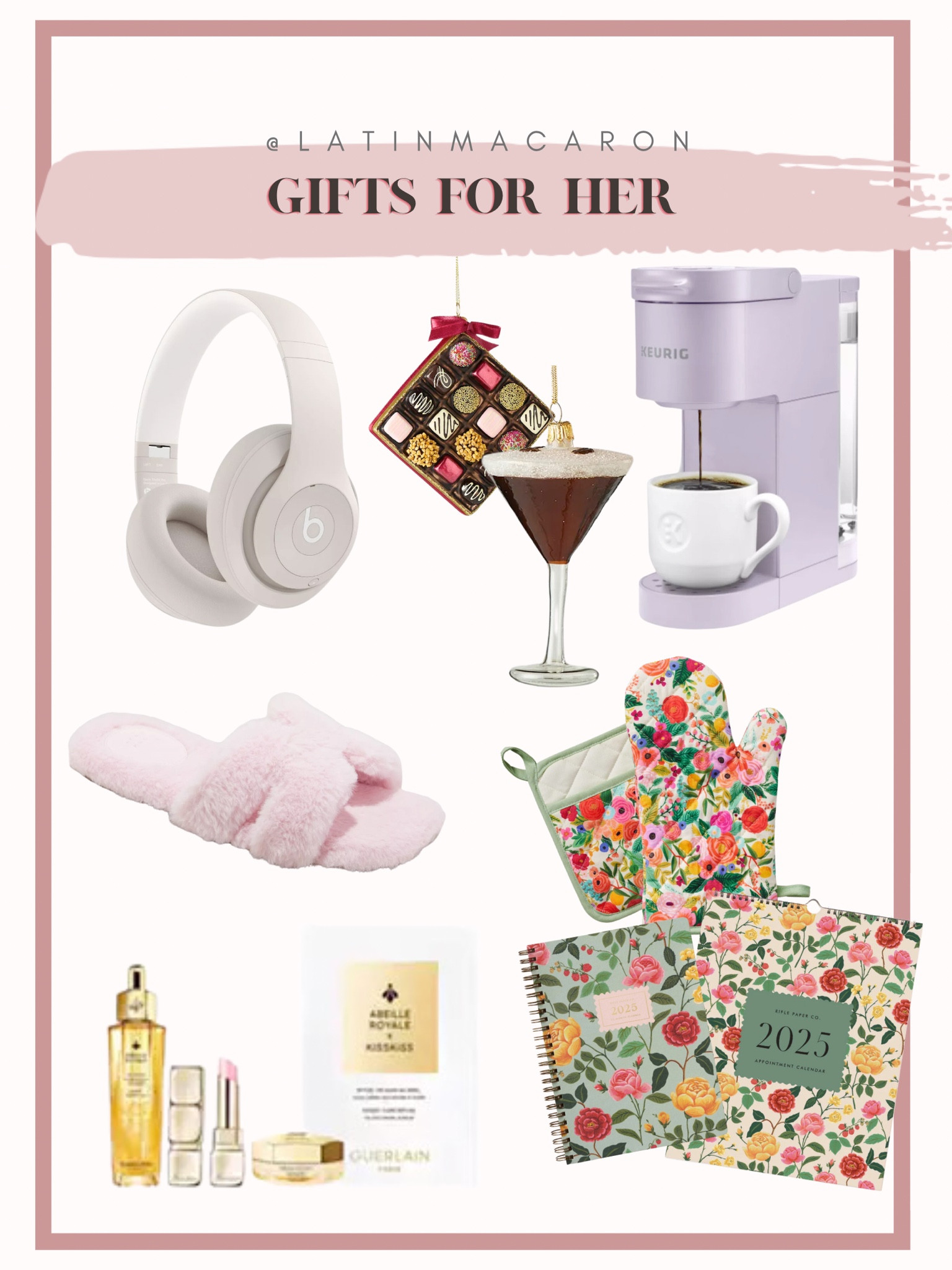 Gifts for her gift guide!! Shop headphones, slippers, keurig coffee machine, espresso maker, 2025 planner and calendar, oven mits and more! 

#LTKGiftGuide #LTKHoliday #LTKHome