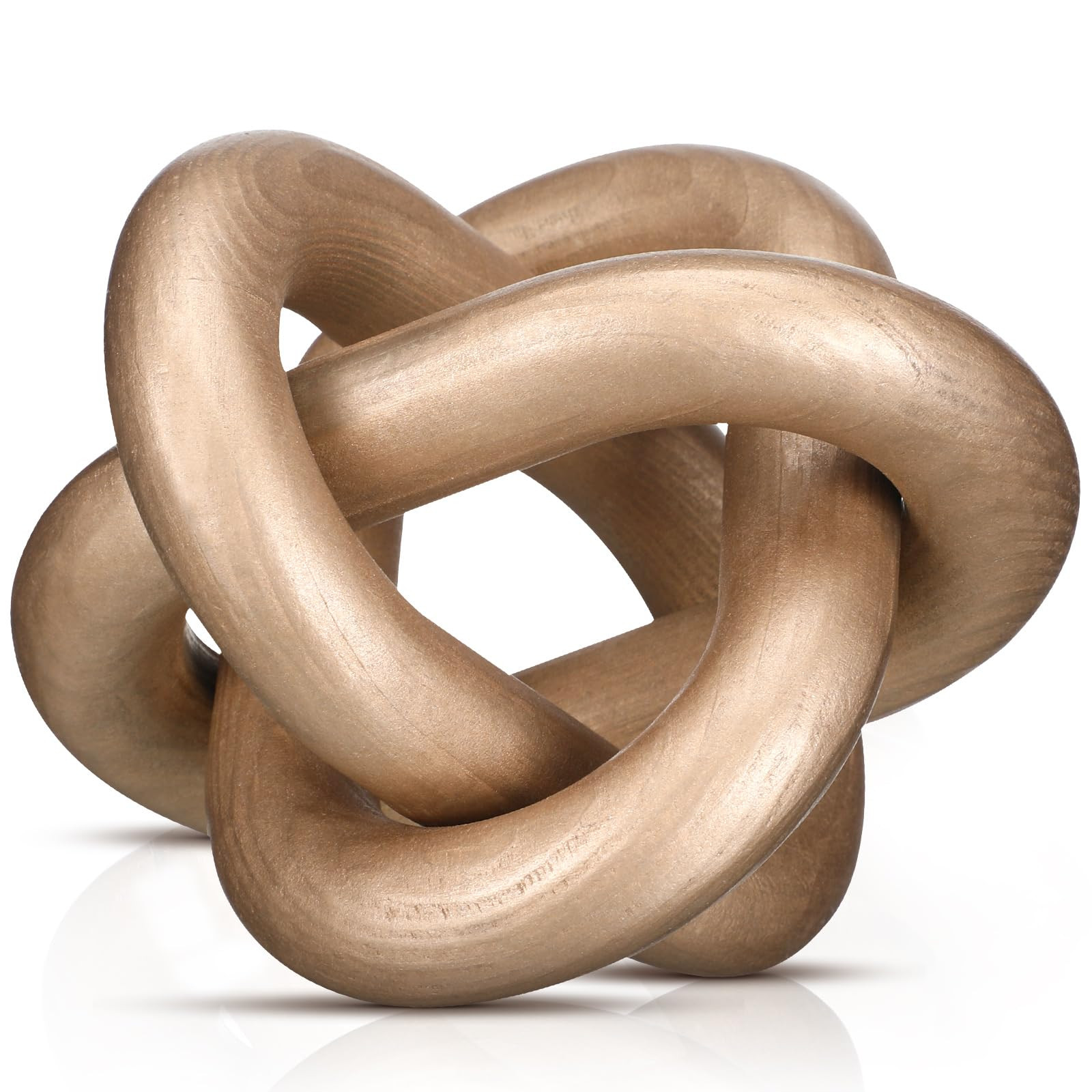 3 Link Wood Knot Decor - Hand Carved Coffee Table Decoration, Boho Chain Link Decor, Modern Shelf... | Amazon (US)