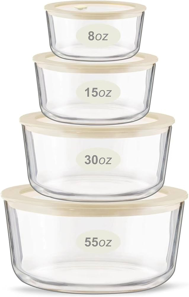 Urban Green Glass Food Container Set with Glass Lid, 4 Pack, Meal Prep Containers with Silicone F... | Amazon (US)