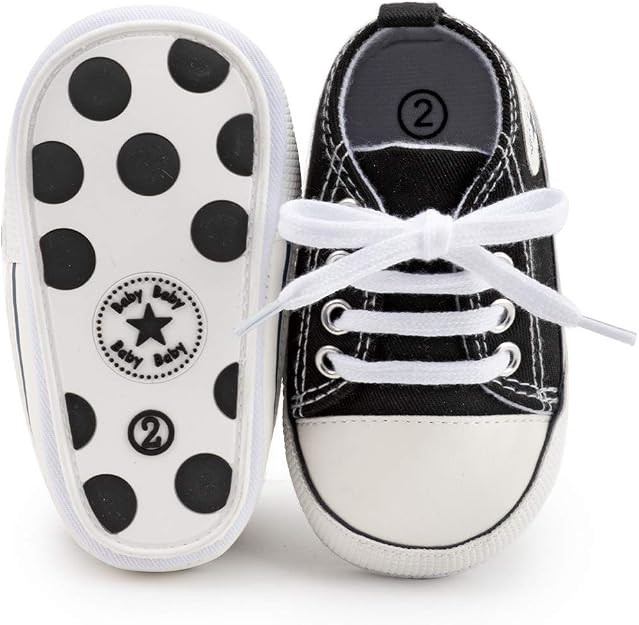 KIDSUN Unisex Baby Boys Girls High Top Sneaker Soft Anti-Slip Sole Newborn Infant First Walkers C... | Amazon (US)