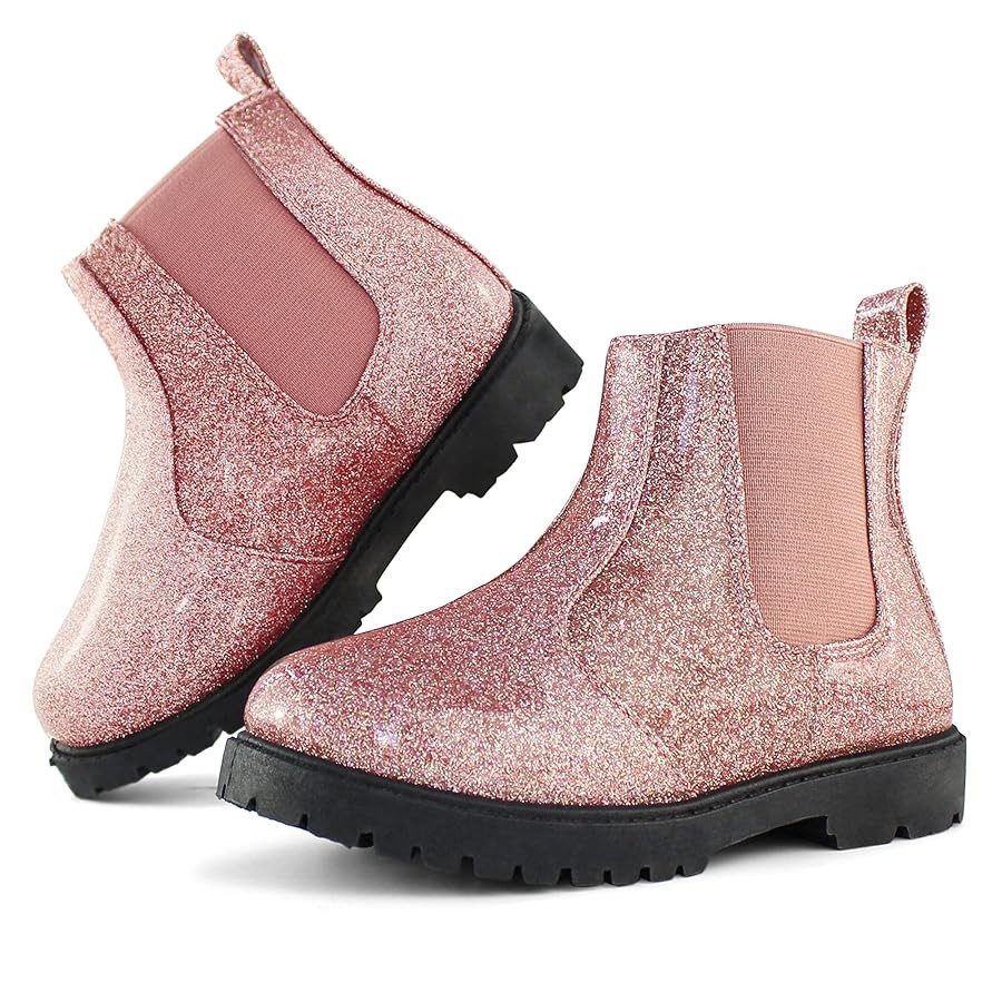 Tobfis Girl's Fashion Shiny Chelsea Boot Ankle Boots(Toddler/Little Kid/Big Kid) | Amazon (US)