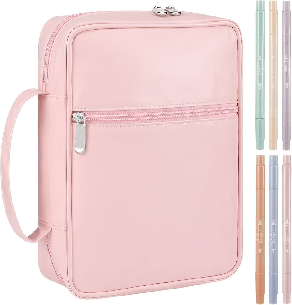 Gueevin Bible Covers for Women with 6 Pcs Assorted Colors Dual Tip Pastel Markers Protective Zipp... | Amazon (US)