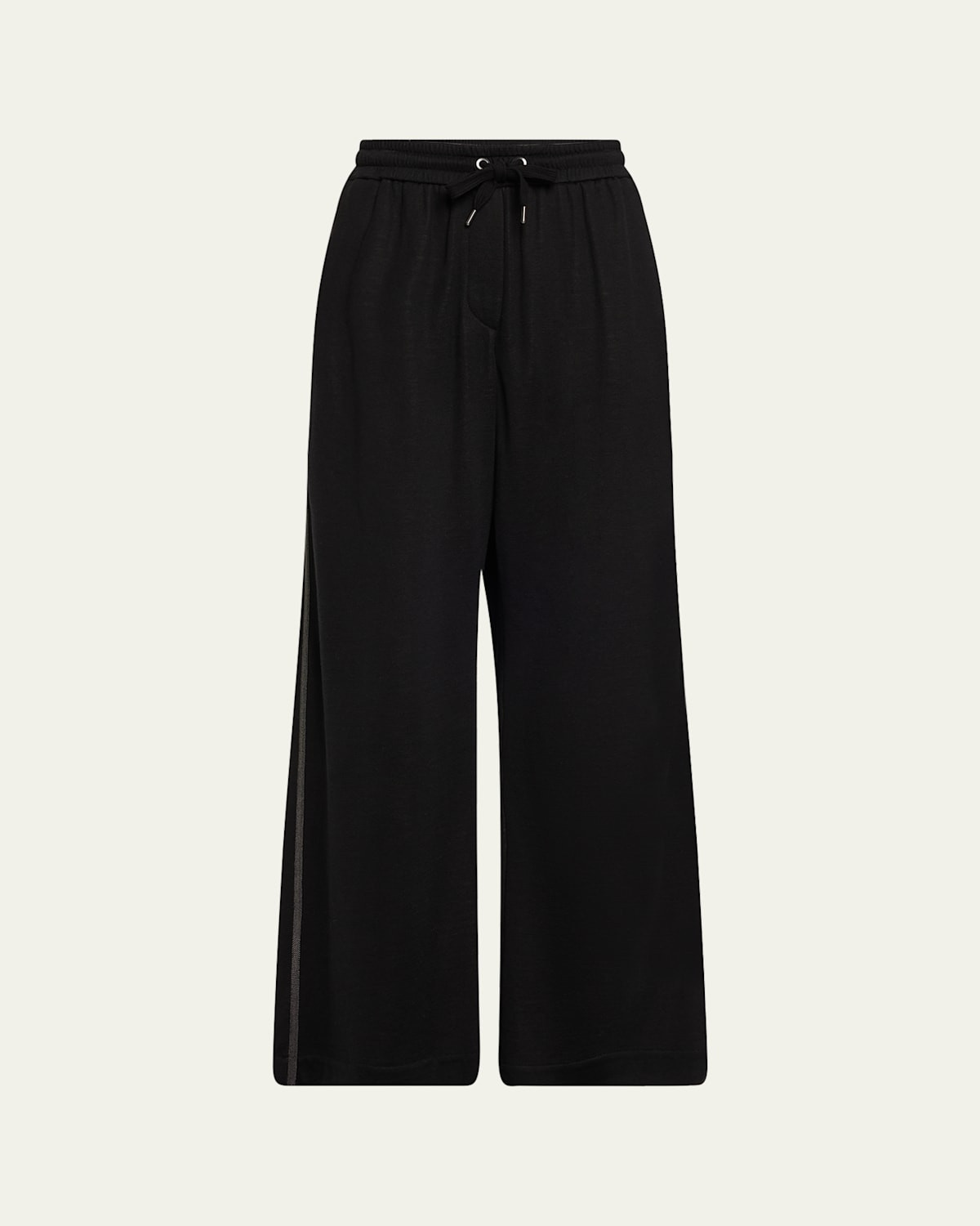 Monili Side-Stripe Cotton Silk Wide-Leg Pants | Bergdorf Goodman