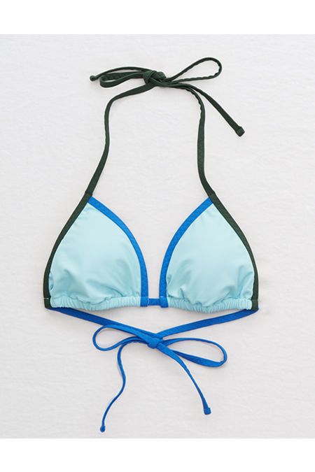 Aerie Triangle Bikini Top Women's Soft Blue XS | American Eagle Outfitters (US & CA)