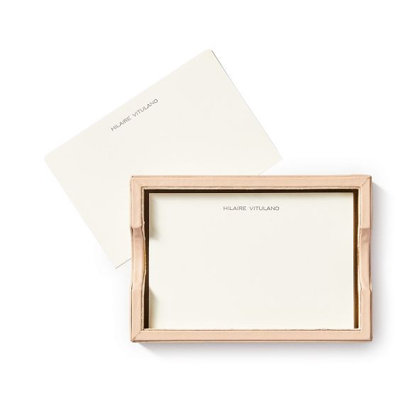 Letterpress Memo Cards in Leather Holder | Mark and Graham