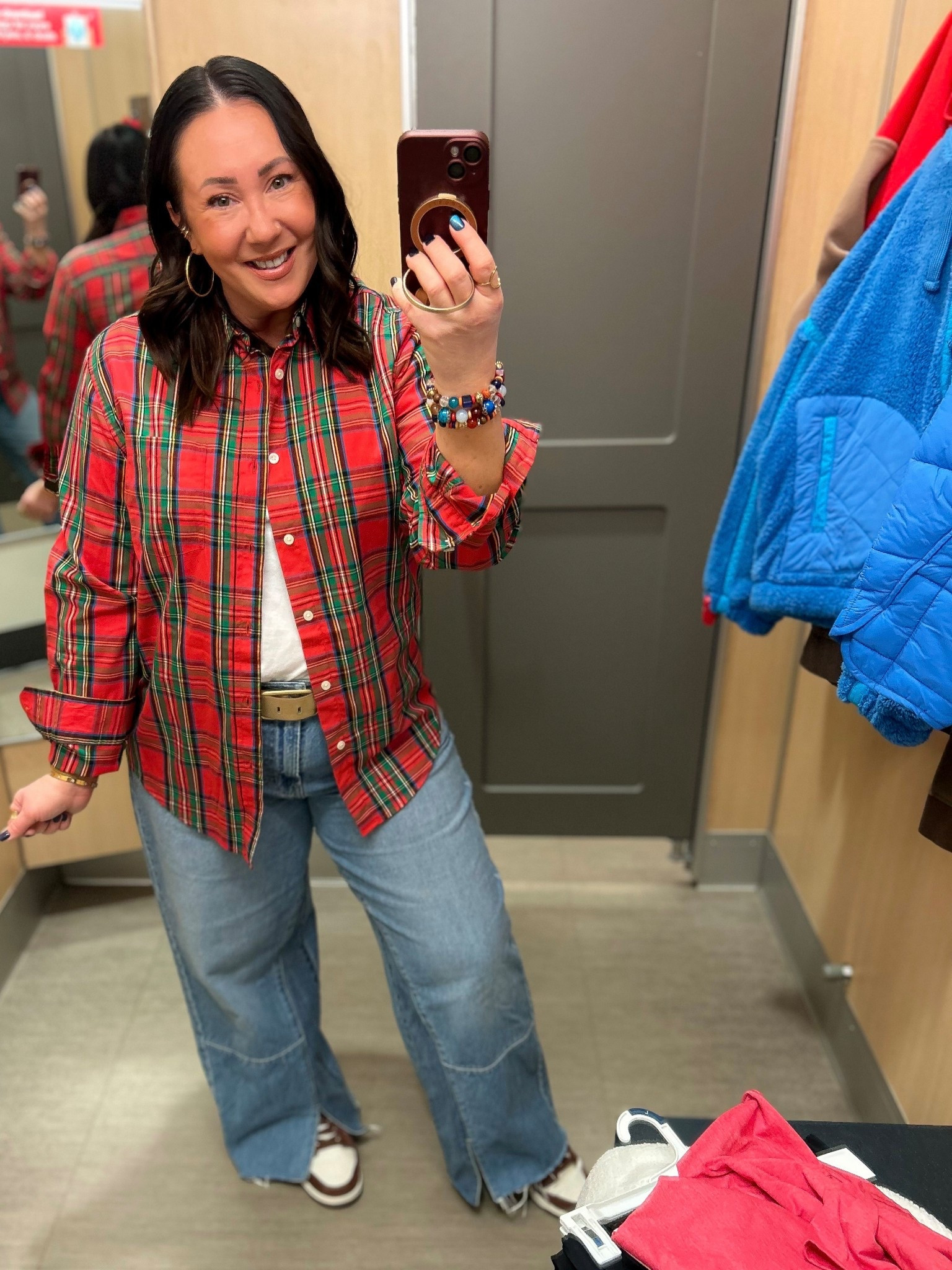 $30 men’s Christmas plaid find @target. Wearing a large. XL @gap tee. Linked similar jeans. Size 16 in these @oldnavy ones. @nike sneakers run true to size.  

#LTKHoliday #LTKOver40 #LTKMidsize