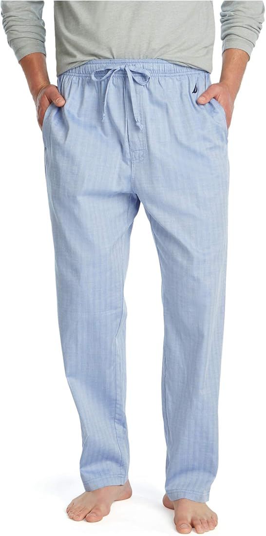 Nautica mens Soft Woven 100% Cotton Elastic Waistband Sleep Pajama Pant | Amazon (US)