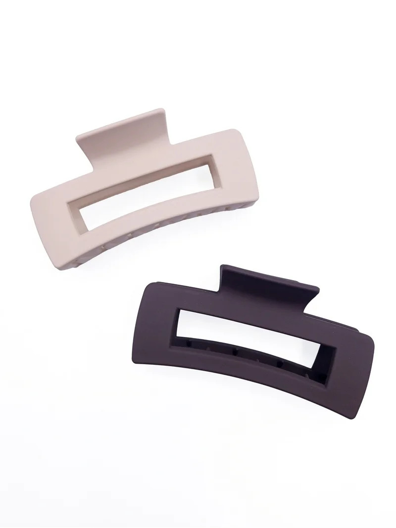 Time and Tru Hair Claw Clip Adult, Brown, (2-Pack) | Walmart (US)