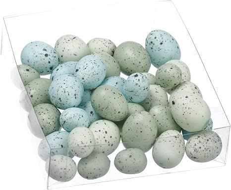 Ten Waterloo Small Artificial Bird Eggs, 36 Pieces.75 to 1.25 Inches Long, Soft Blue and Green Sp... | Amazon (US)