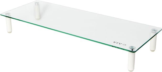 VIVO Glass Ergonomic Tabletop Riser, Desktop Stand for Computer Monitor, LCD LED TV, Monitor, Lap... | Amazon (US)