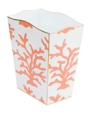 Coral Metal Wastebasket | TJ Maxx