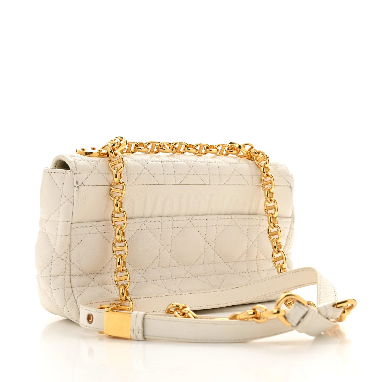 Calfskin Cannage Small Caro Bag Ivory | FASHIONPHILE (US)