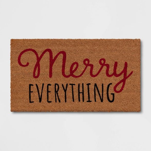 1'4"x2'4" Merry Holiday Everything Door Mat Black - Wondershop™ | Target