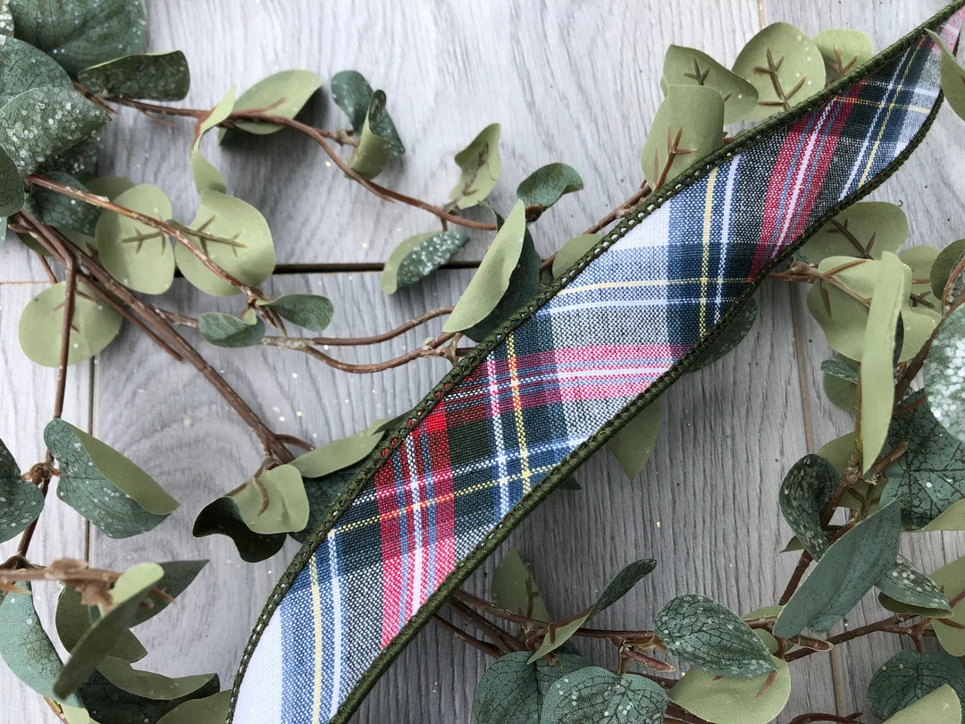 SALE 20 YARD X D Stevens Designer Wreath Supply Fall Holiday Merry Christmas Murray Plaid Check R... | Etsy (US)