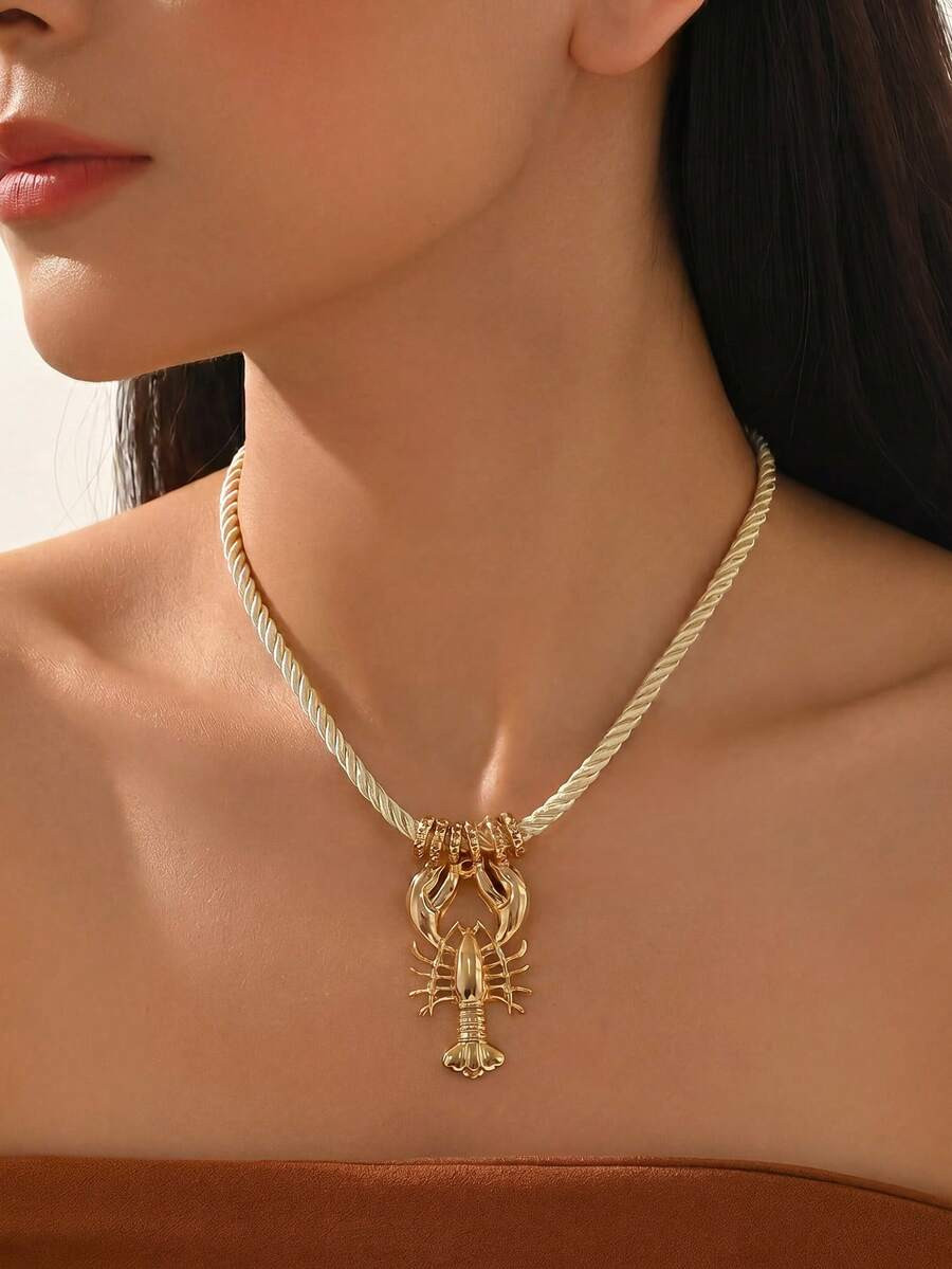 1pc Spring & Summer Minimalist Elegant Women Pendant Necklace, Vintage Bohemian Golden Starfish P... | SHEIN