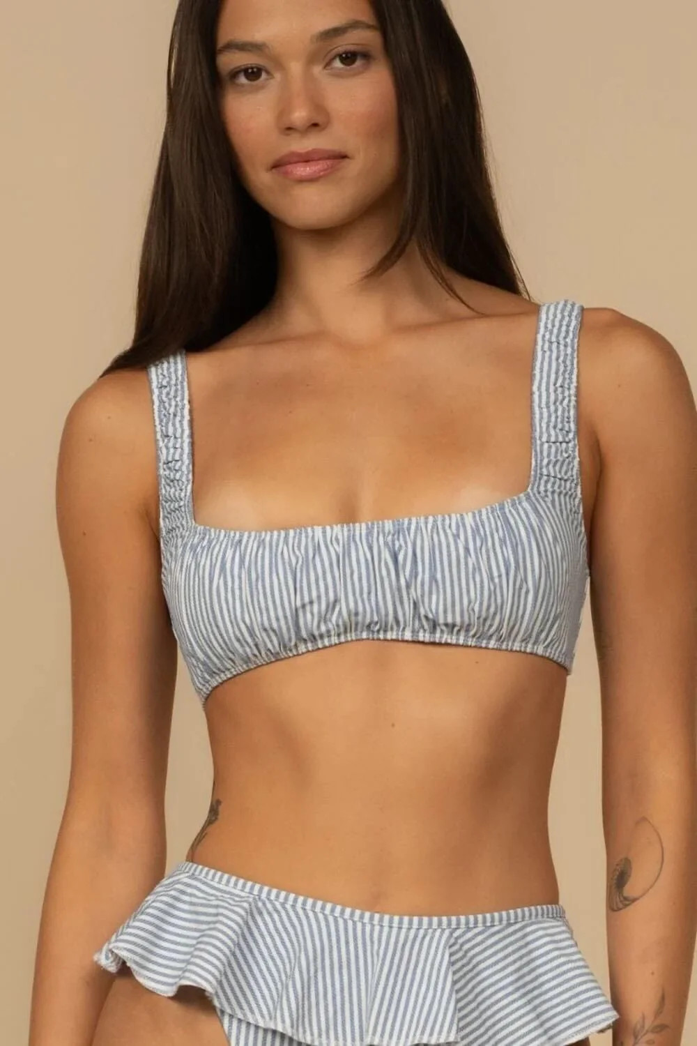 Classic Blue Stripe Zoe Bikini Top | Montce