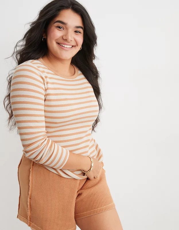 Aerie Long Sleeve Waffle T-Shirt | Aerie