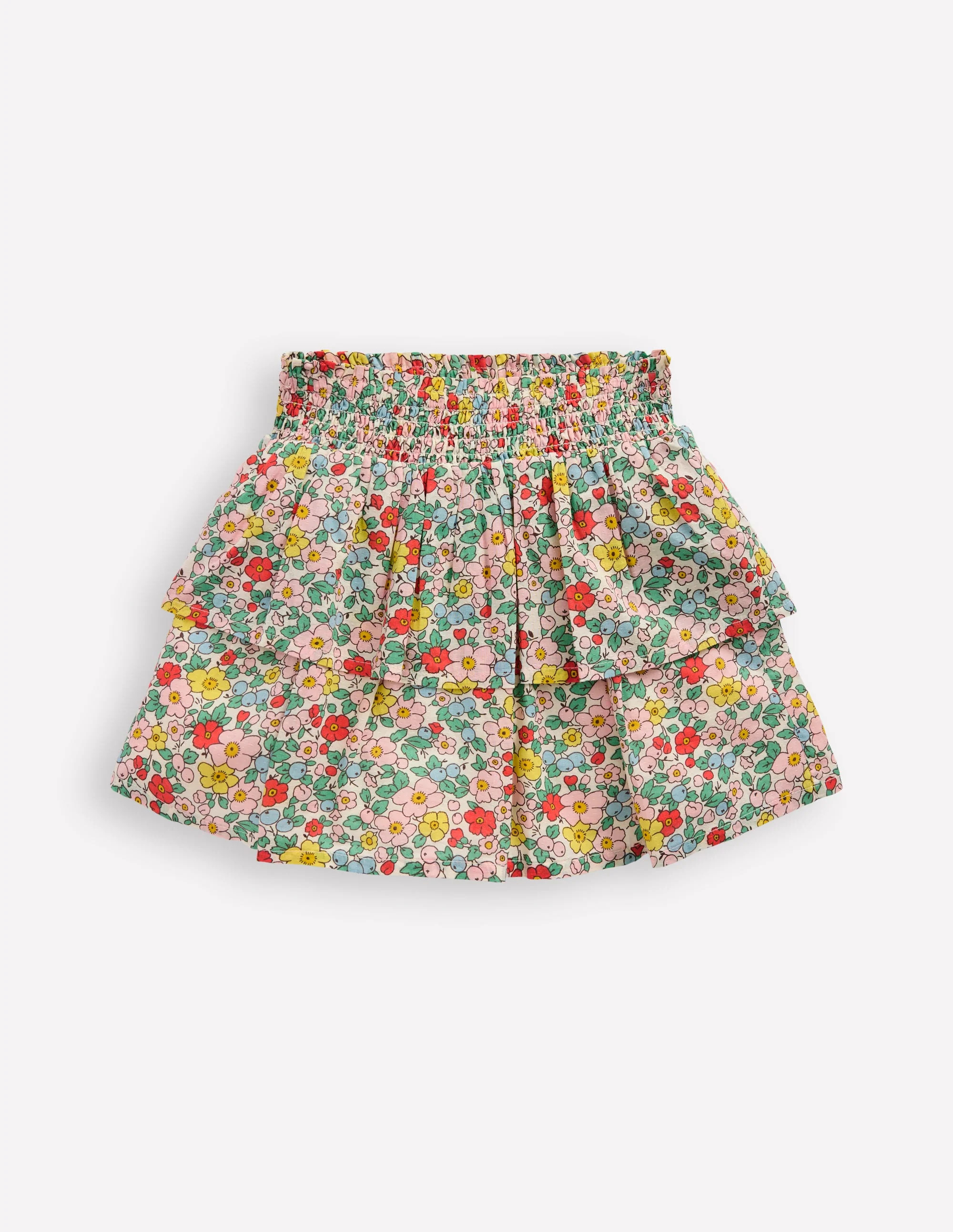 Tiered Woven Skirt-Ivory Apple Blossom | Boden (US)