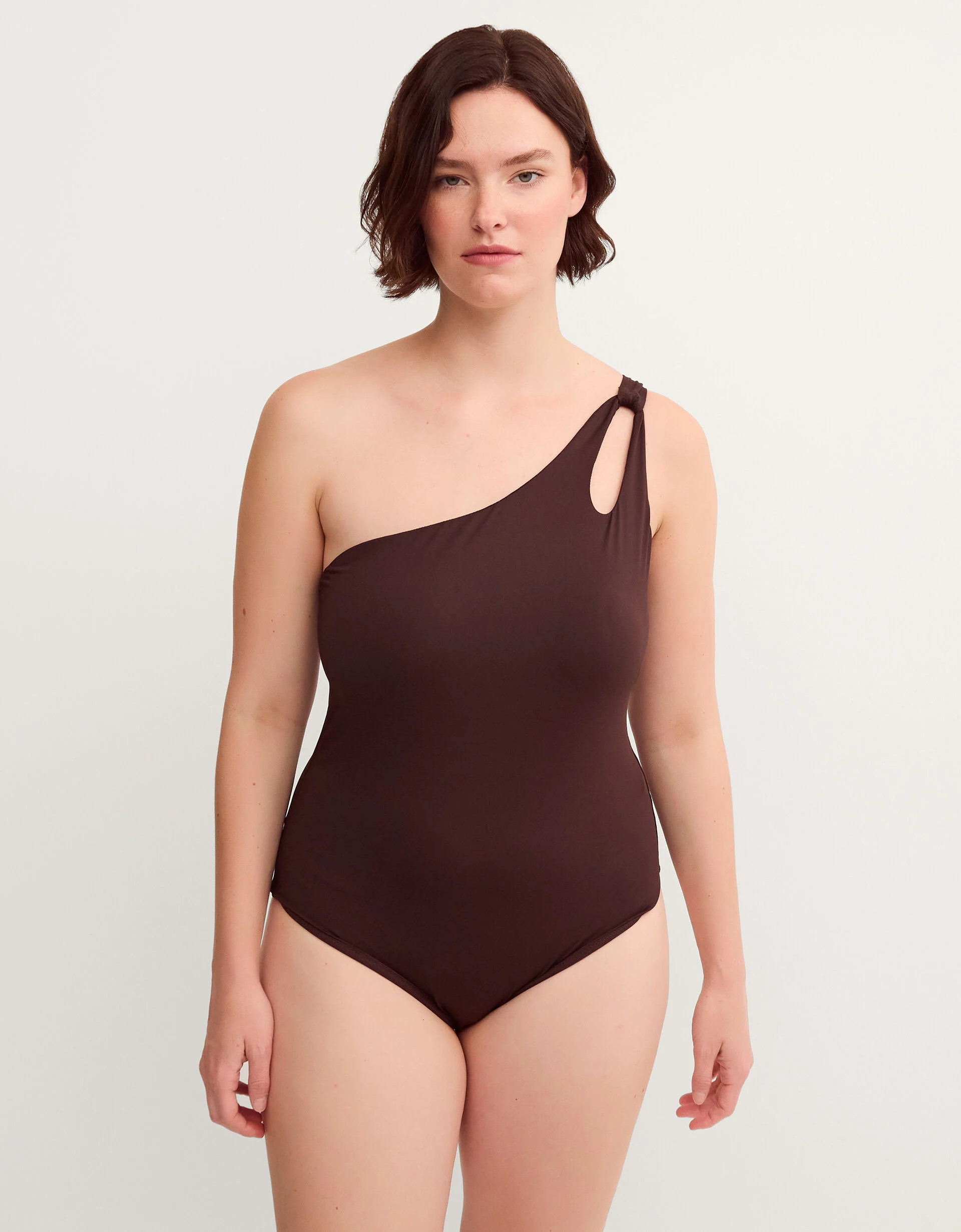 Callie Thorpe x Monsoon One-Shoulder Shaping Swimsuit Brown | Monsoon (UK)