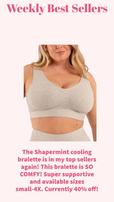 The Shapermint cooling bralette is in my top sellers again! This bralette is SO COMFY! Super supportive and available sizes small-4X. Currently 40% off! 

#LTKsalealert #LTKplussize #LTKfindsunder50