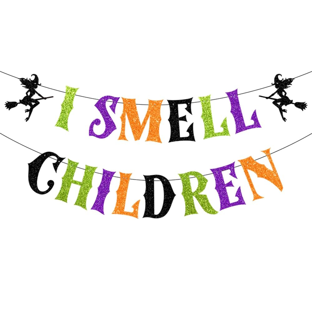 I Smell Children banner, Glittery Halloween Decorations Banners Hocus Pocus Party Decorations Hol... | Amazon (US)