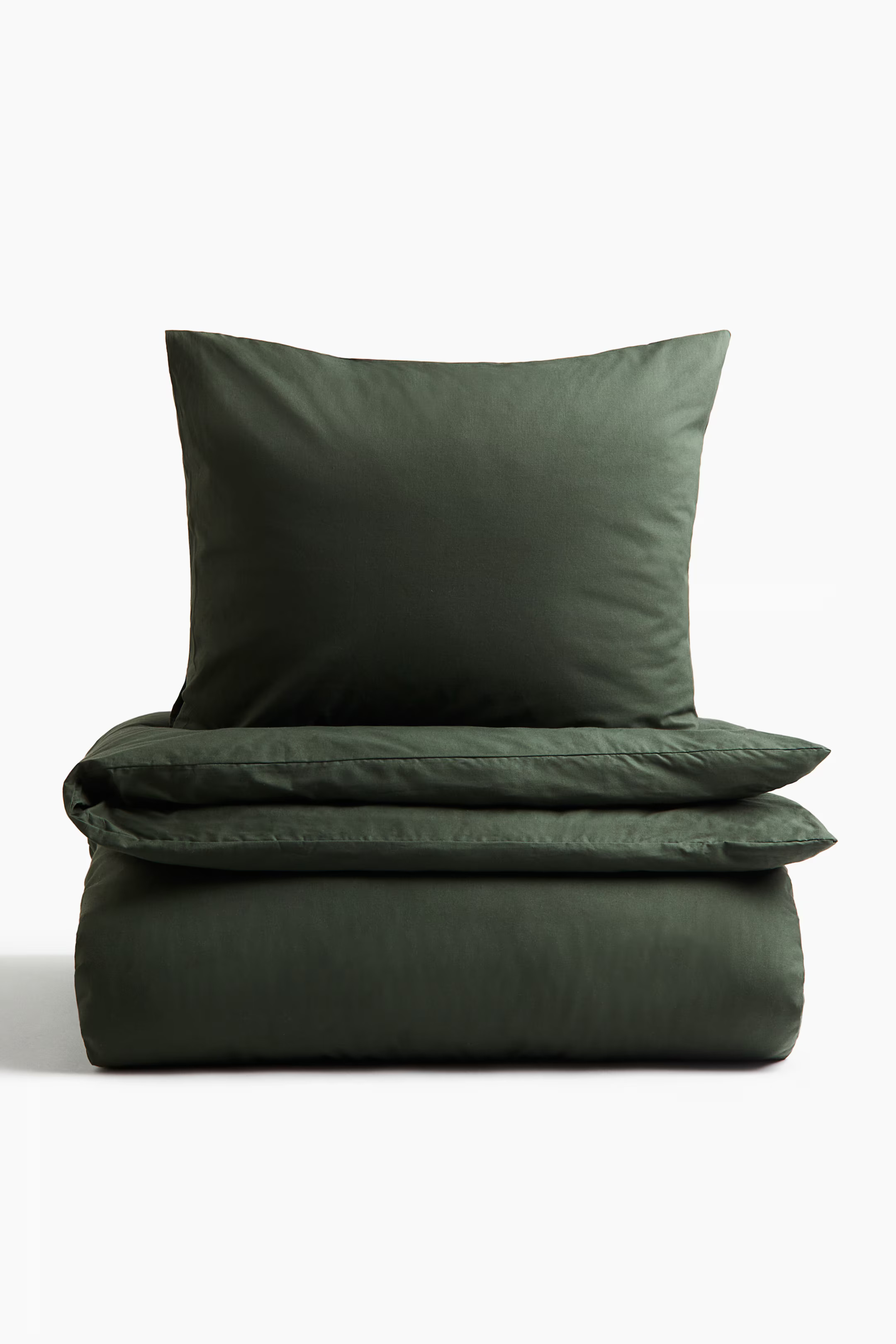 Cotton Twin Duvet Cover Set - Dark green - Home All | H&M US | H&M (US + CA)