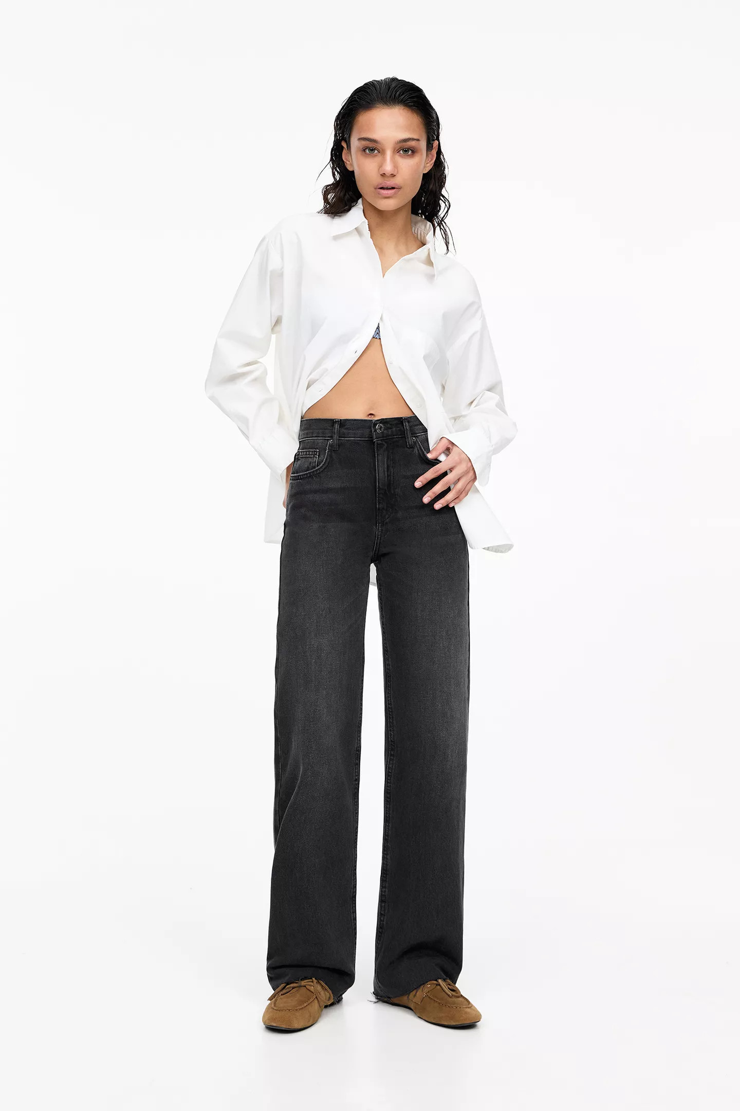 Straight-leg high-waist jeans | PULL and BEAR UK
