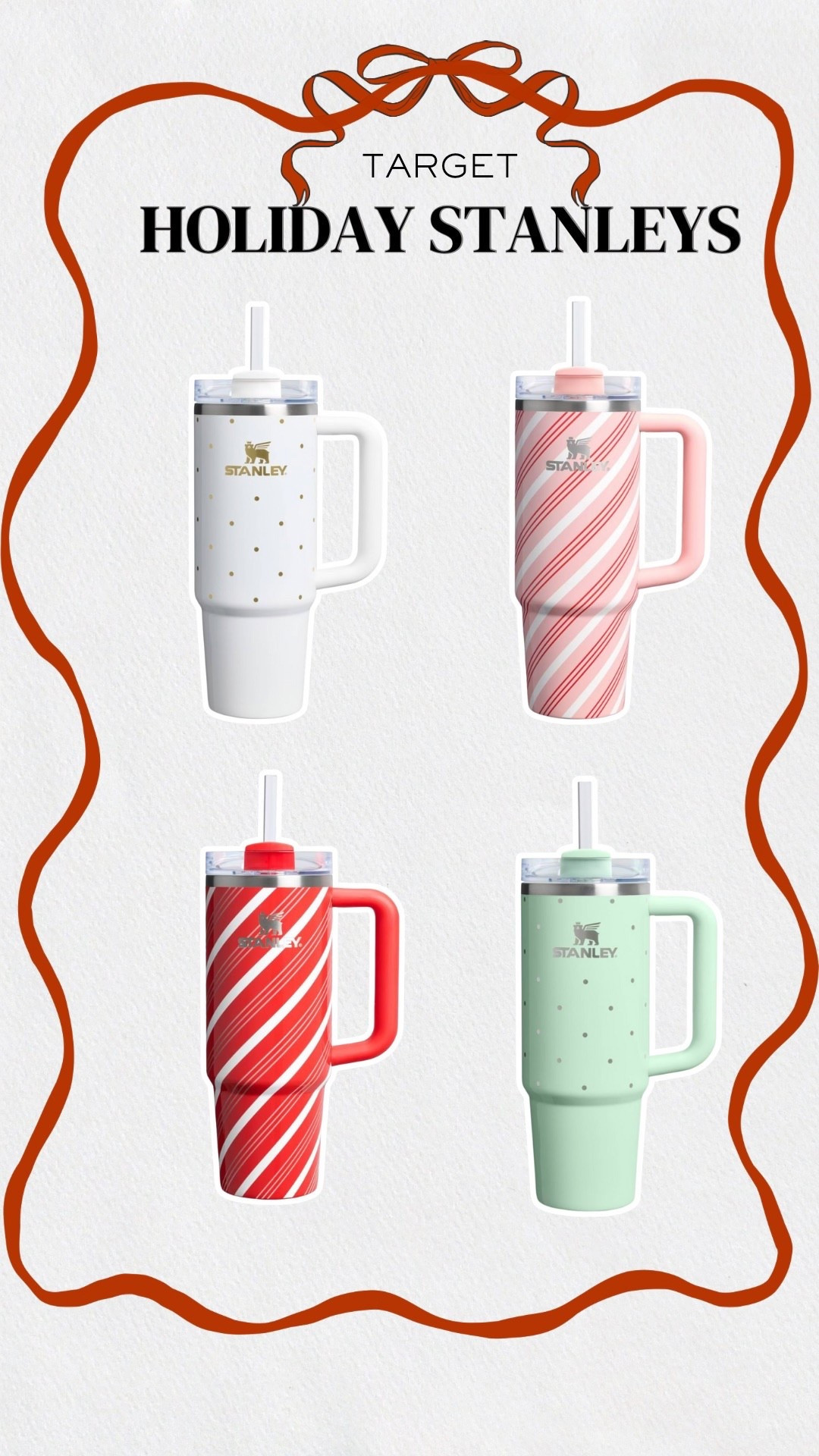 New holiday Stanley colors + patterns at Target! So stinking cute and would make a great stocking stuffer or gift! 



#LTKGiftGuide #LTKSeasonal #LTKHoliday