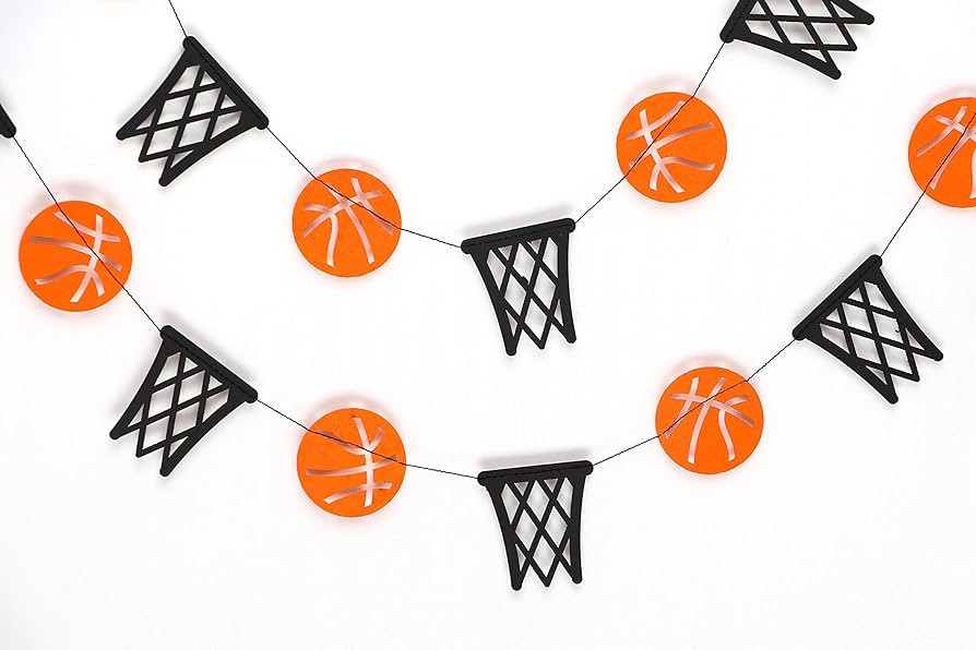 Basketball and Basketball Hoop Garland Party Banners Sports Theme Party Hanging Decorations Baske... | Amazon (US)