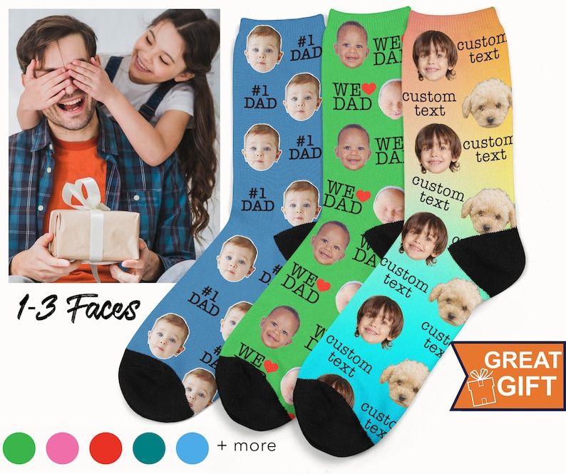 Gift for Dad, Fathers Day Socks, Custom Face Socks, Personalized Socks, fathers day gifts, Gifts ... | Etsy (US)