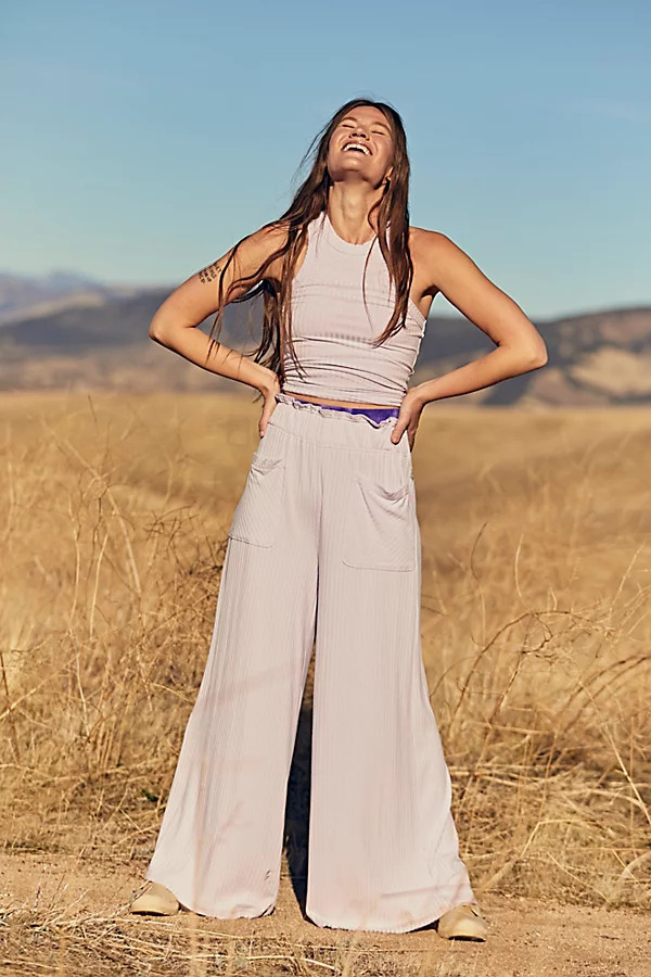Blissed Out Wide-Leg Pants by FP Movement at Free People, Dew Berry, L | Free People (Global - UK&FR Excluded)